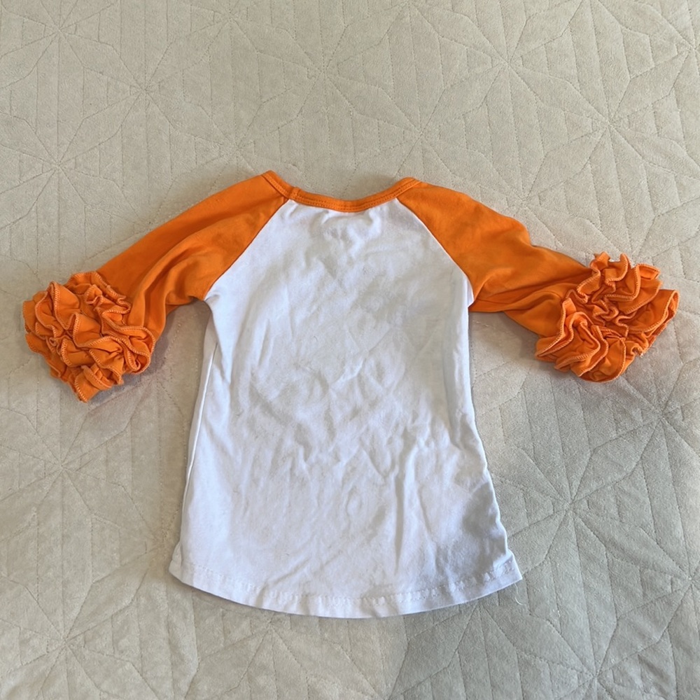 Halloween pumpkin unicorn ruffle tee toddler girls 2T - Picture 3 of 3